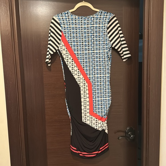 Tracy Reese Tee Dress Geometric Print Bodycon Stretchy Size M - Picture 3 of 9